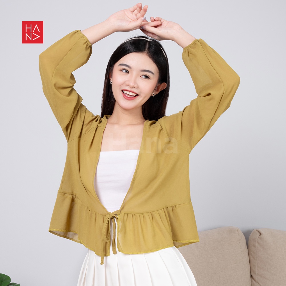 Hana Fashion - Rose Long Sleeve Cardigan Casual Outer Wanita - SB134