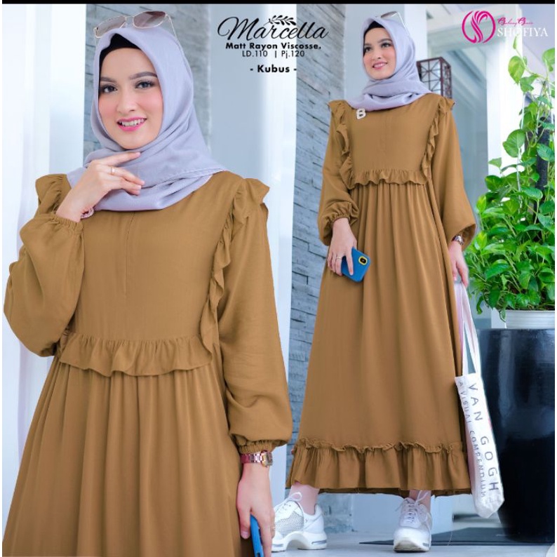 Midi dress Marcella by Shofiya midi dress Polos longtunik rempel busui midi dress ruffle LD 110