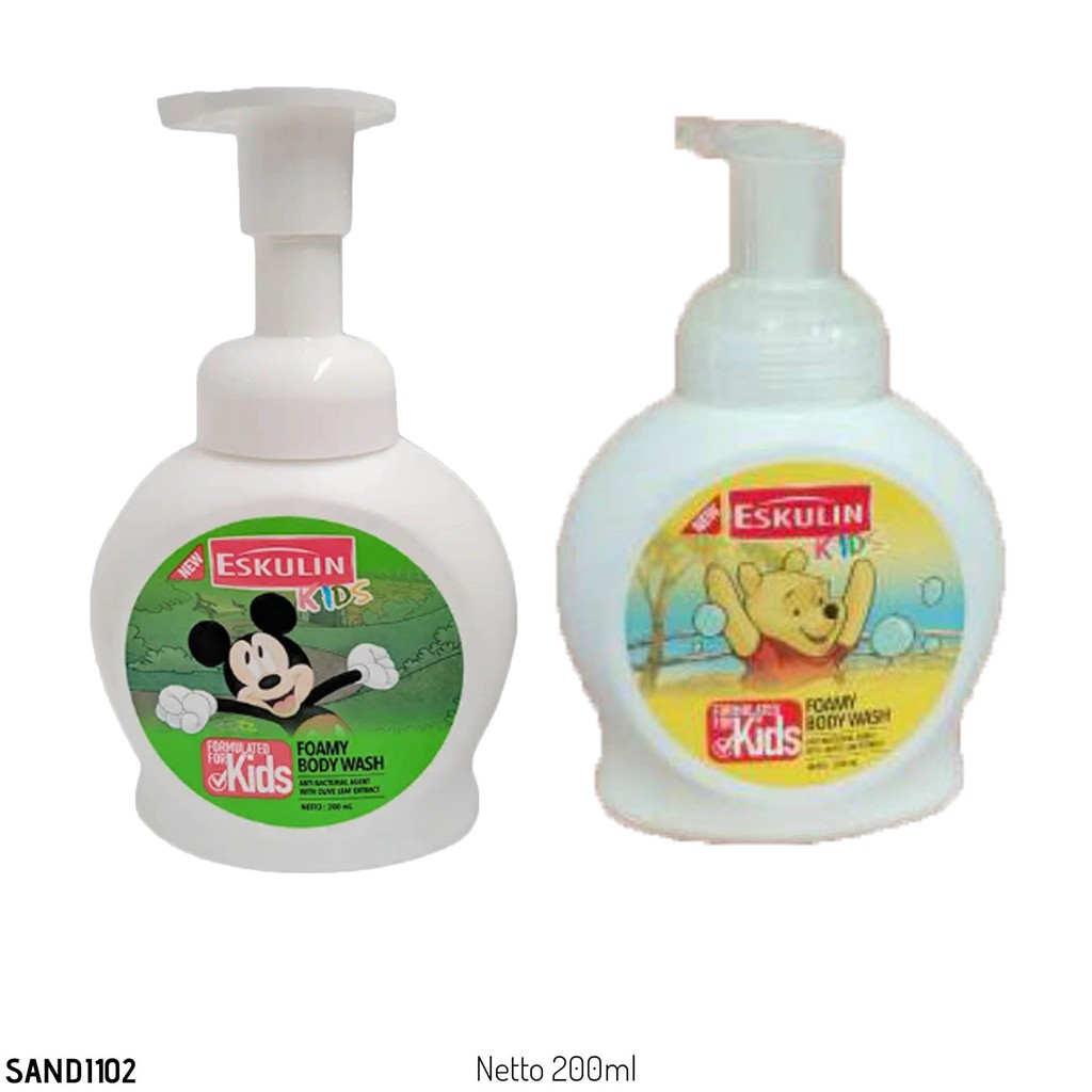 ESKULIN FOAMY BODY WASH PUMP MICKEY 200ML - SABUN MANDI ANAK ESKULIN BOTOL 200ML Sabun38