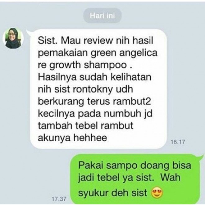 Hair Shampo Green Angelica Hentikan Rambut Rontok dan Ketombe  Berbahan Alami