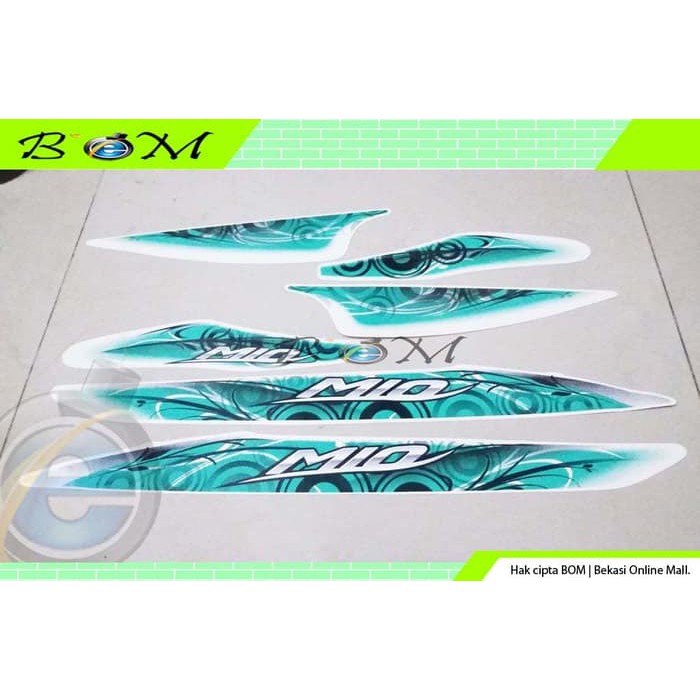 Striping Stiker yamaha mio 2011 smile putih white metalik karburator