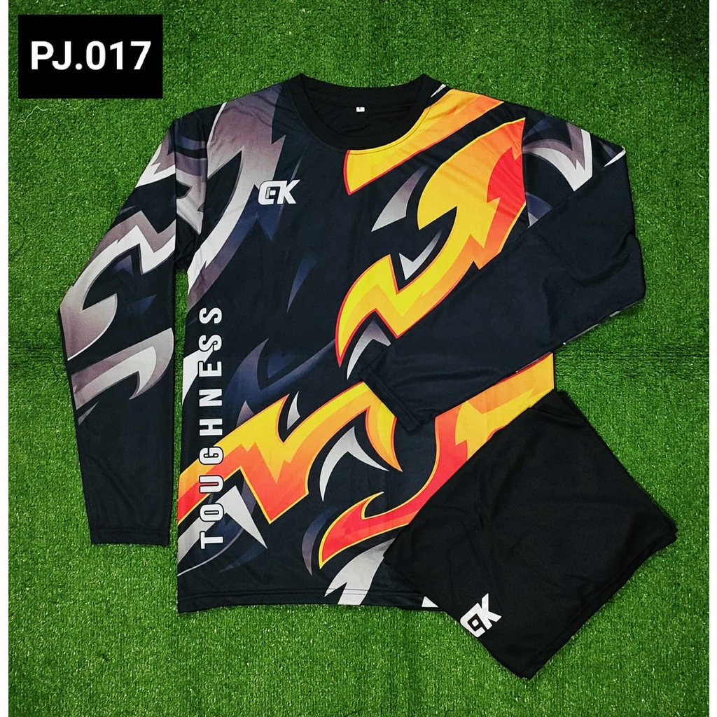 1 SET PAKAIAN OLAHRAGA PRIA KAOS LENGAN PANJANG BAJU SEPEDA BAJU KIPER PANJANG BAJU MANCING OLAHRAGA