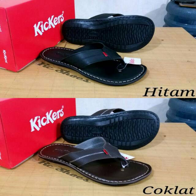 Sendal jepit kulit-Sendal pria-Sendal jepit kickers-Sendal kickers-Kickers-Sendal pria