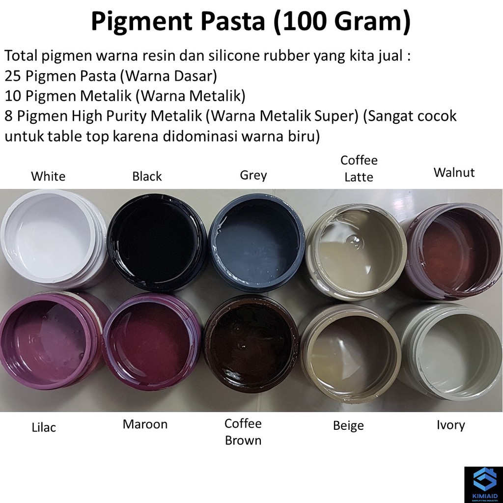 Pigmen Resin 100 Gram - Pewarna Resin - Pewarna Epoxy Resin - Cat Epoxy Resin - Resin Bening Pewarna