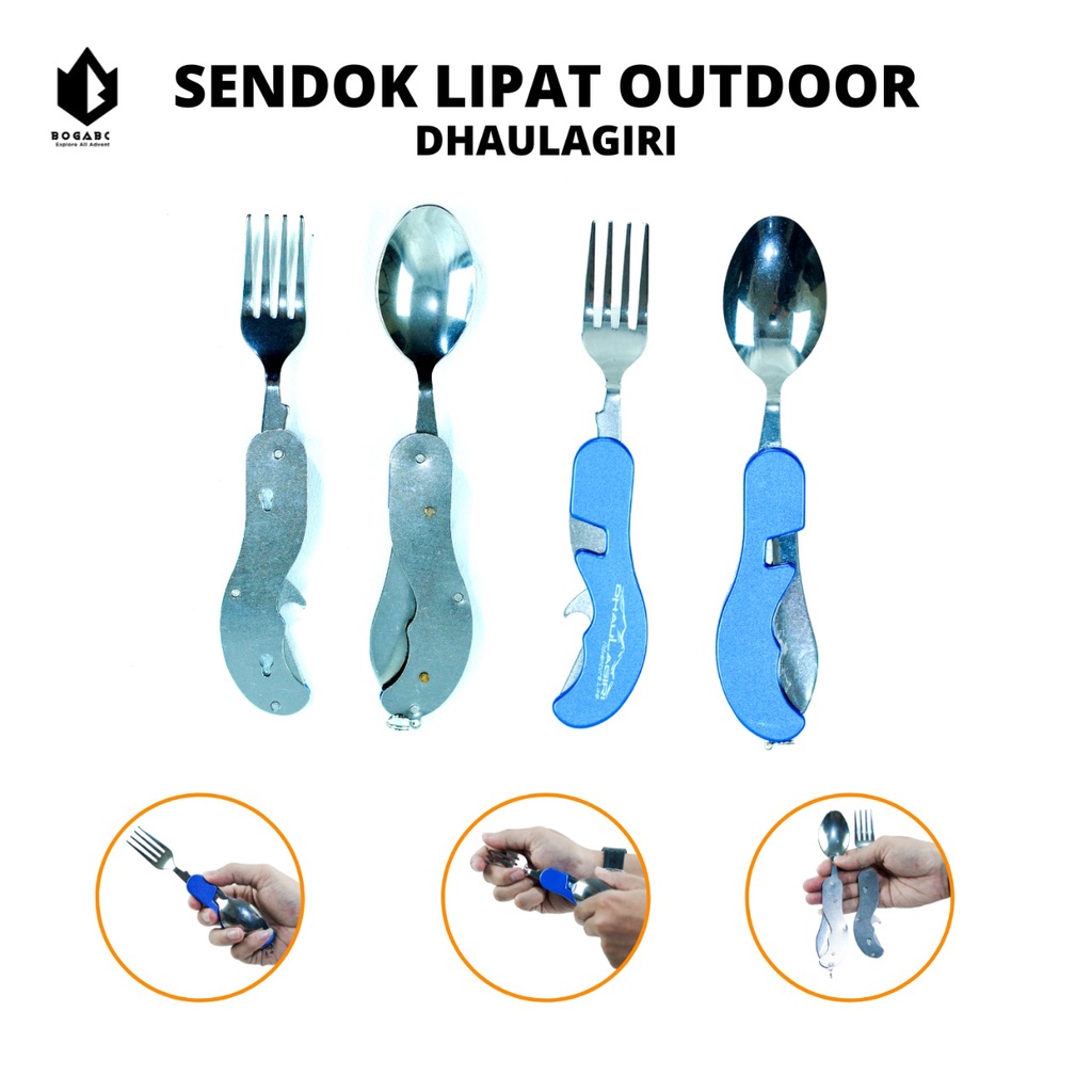 Bisa COD Sendok Lipat Dhaulagiri - Sendok Lipat 701 - Sendok 4 in 1 - multitool - folding - dh pocket spoon multitool 4 in 1