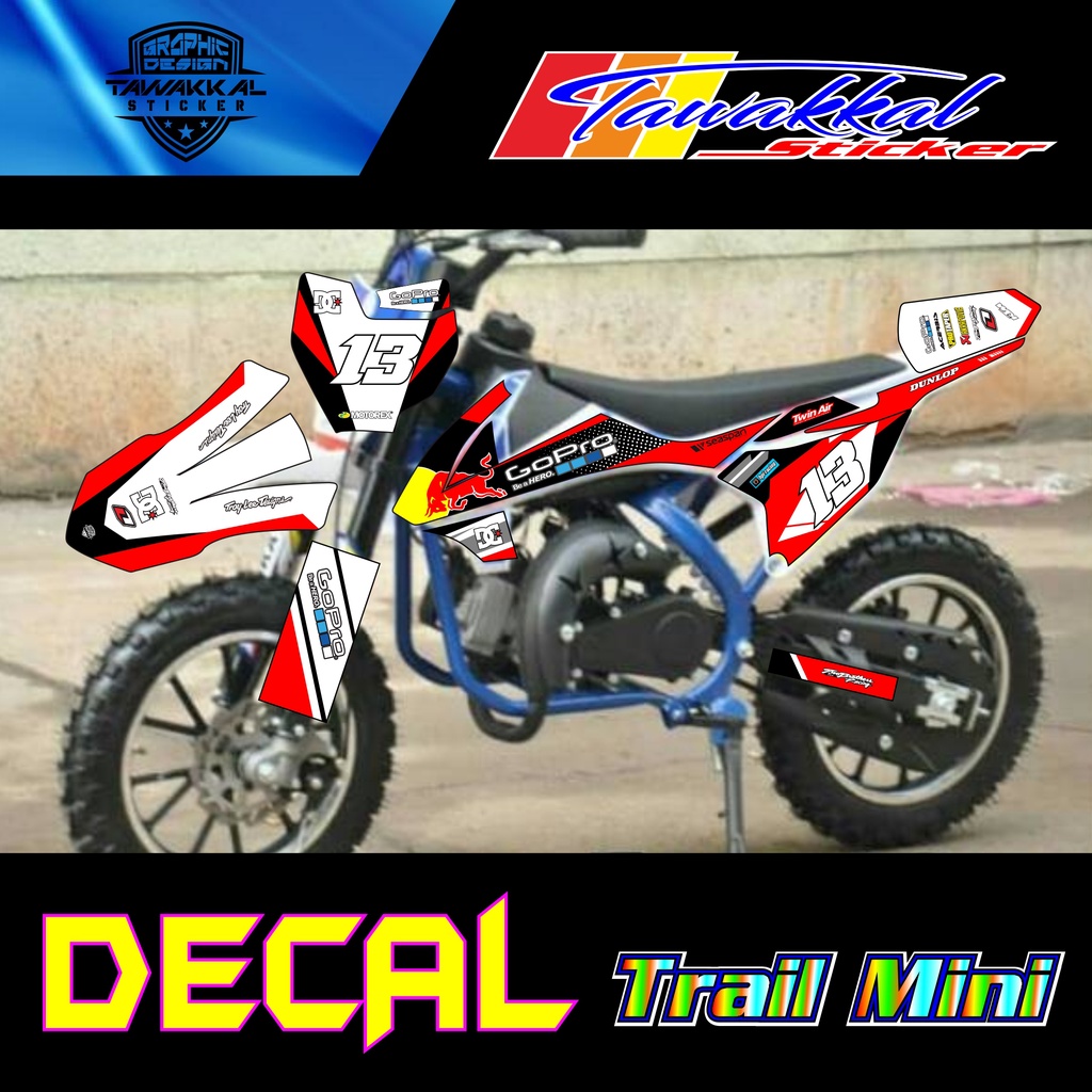 Sticker Decal untuk Motor Mini Cross 50cc Lenka MC26 Full Body Motif Simple