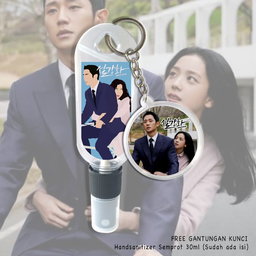 (FREE GANTUNGAN KUNCI) HAND SANITIZER CUSTOM / GAMBAR K-DRAMA SNOWDROPS / REAL PICTURE / SUDAH INCLUDE ISI 30 ML