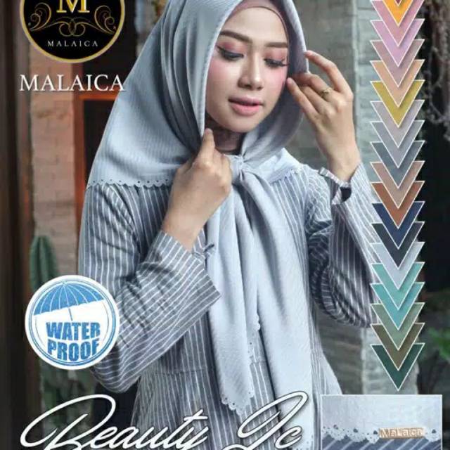 Hijab segiempat Beauty lasercut by malaica waterproof