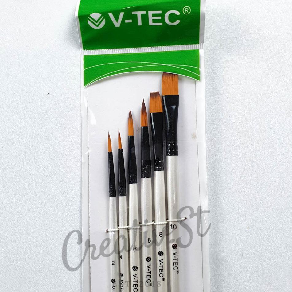 

MAIN SALE Kuas Lukis Set A0411 ROUND & FLAT V-tec (6 Brush)