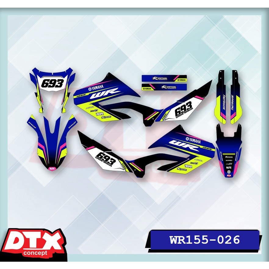 decal wr155 full body decal wr155 decal wr155 supermoto stiker motor wr155 stiker motor keren stiker motor trail motor cross stiker variasi motor decal Supermoto YAMAHA WR155-026