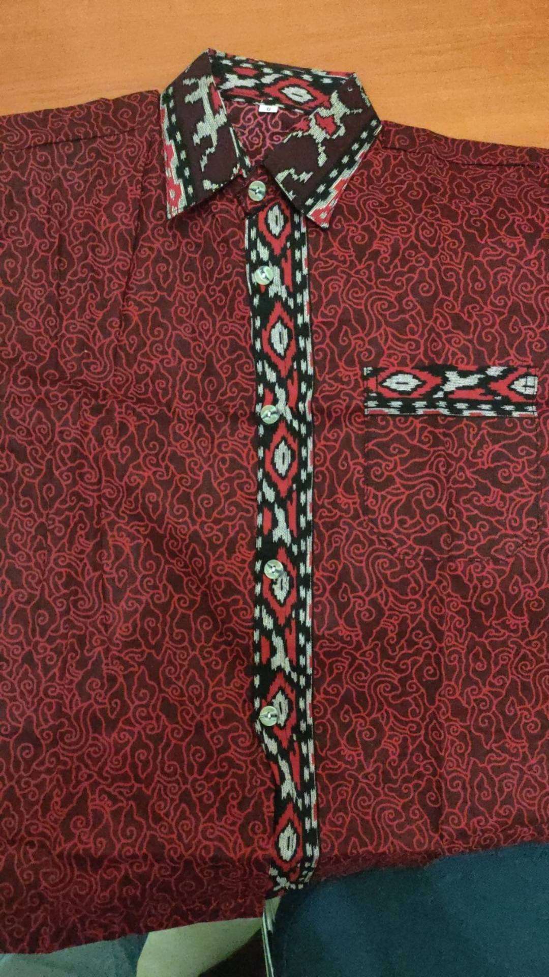 Batik Couple Keluarga Modern  Motif Mego Mendung Merah Maroon Busui Jumbo Termurah -batik Pekalongan