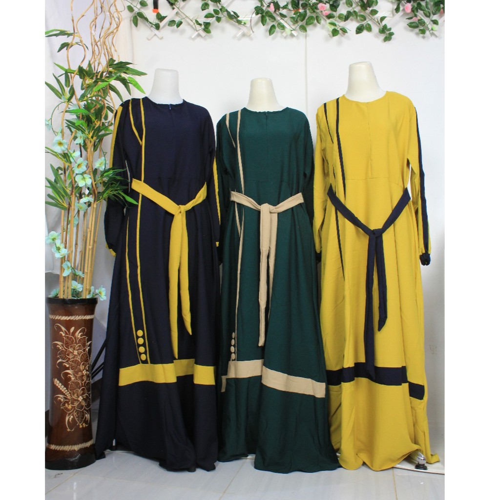 Gamis itycrepe ity crepe kancing ANATA remaja kasual dres