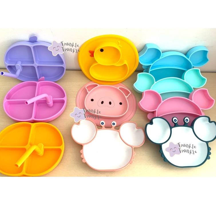 Piring Silikon Anak / Piring Makan Silikon / Feeding Set S21T