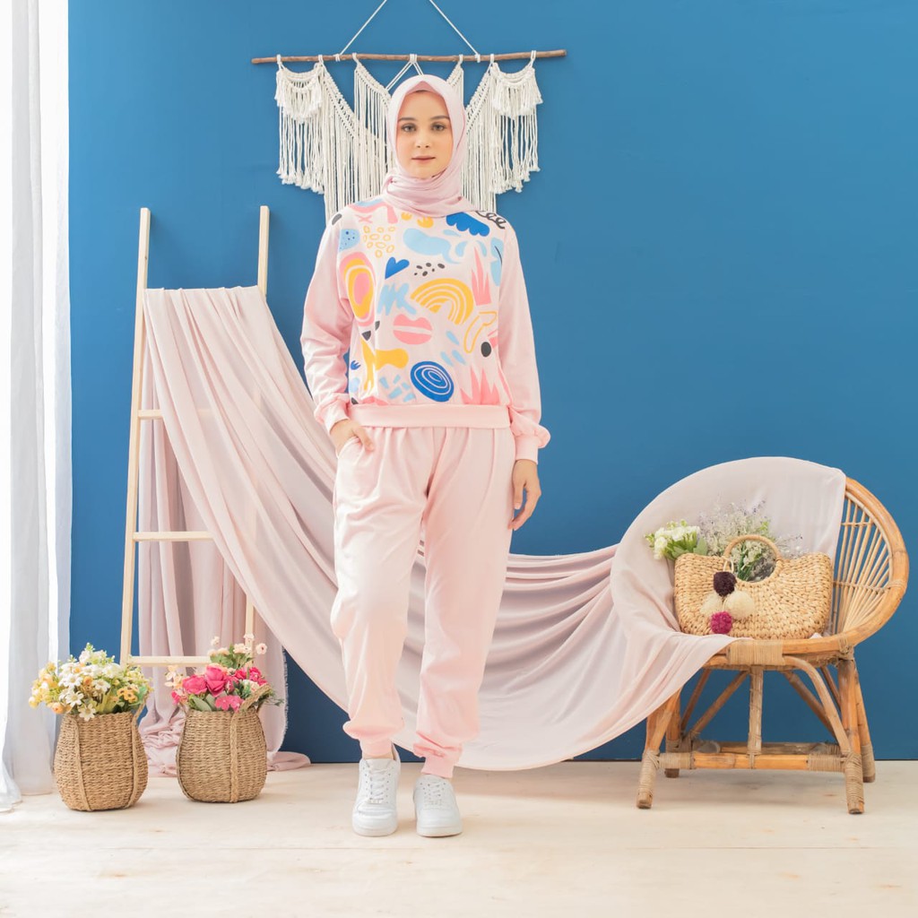 Tokomilkan - Setelan Wanita Muslim Motif YUMNA JOGSET Bahan Katun