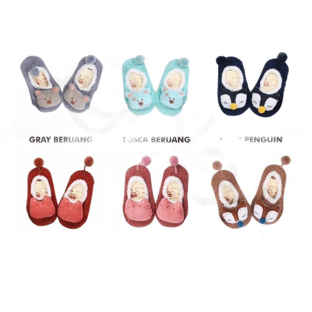 MOGYMOGY KS02 Sepatu Bayi Bulu Karakter Sepatu Anak Motif  Prewalker Baby Shock Animal