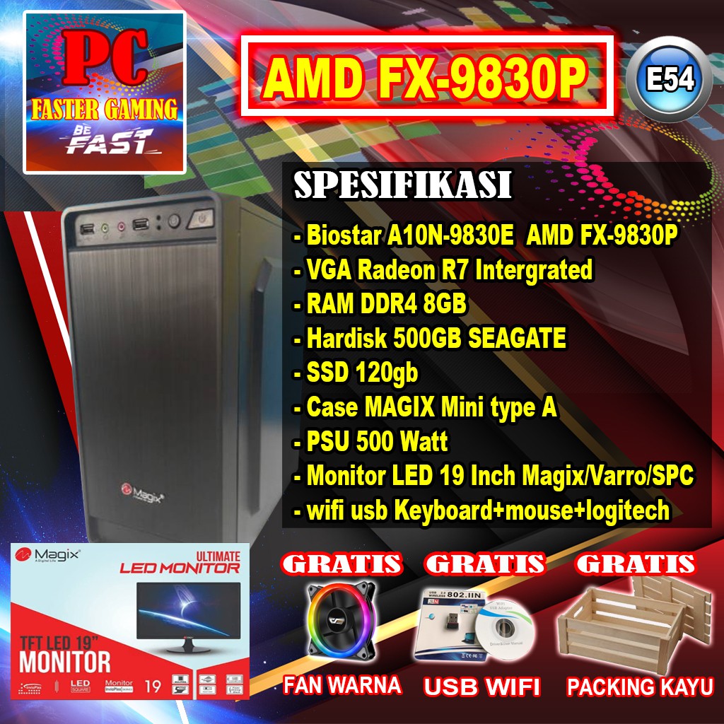 PC GAMING AMD FX-9830P A10N-9830E VGA Radeon R7 Intergrated E77