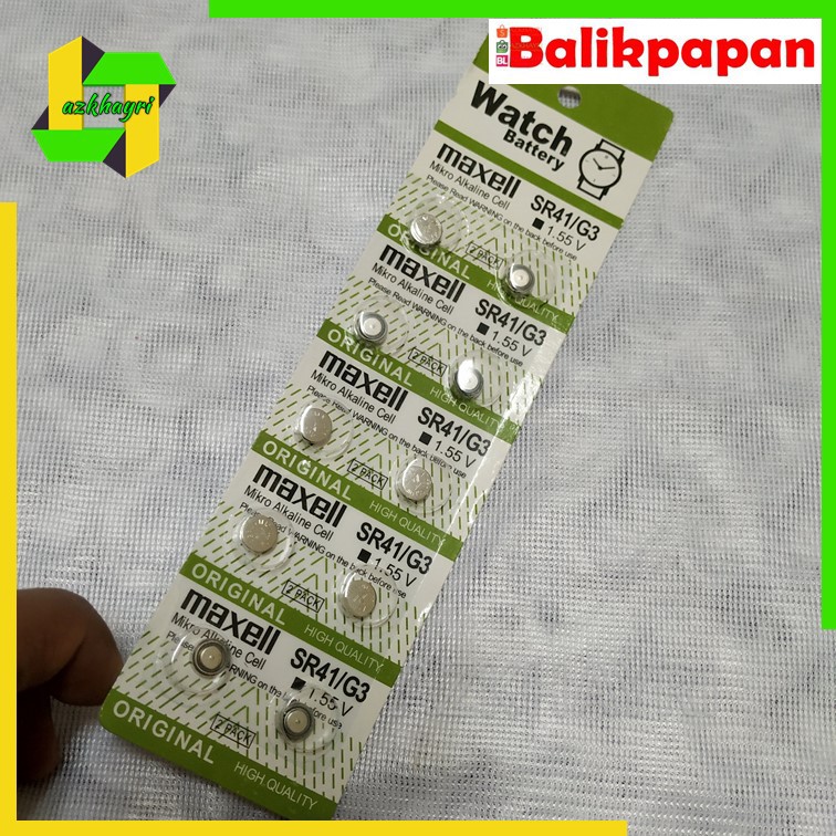 SR41 SR LR 41 AG3 Baterai Koin Kancing Alkaline 3V untuk Mainan Jam Maxell