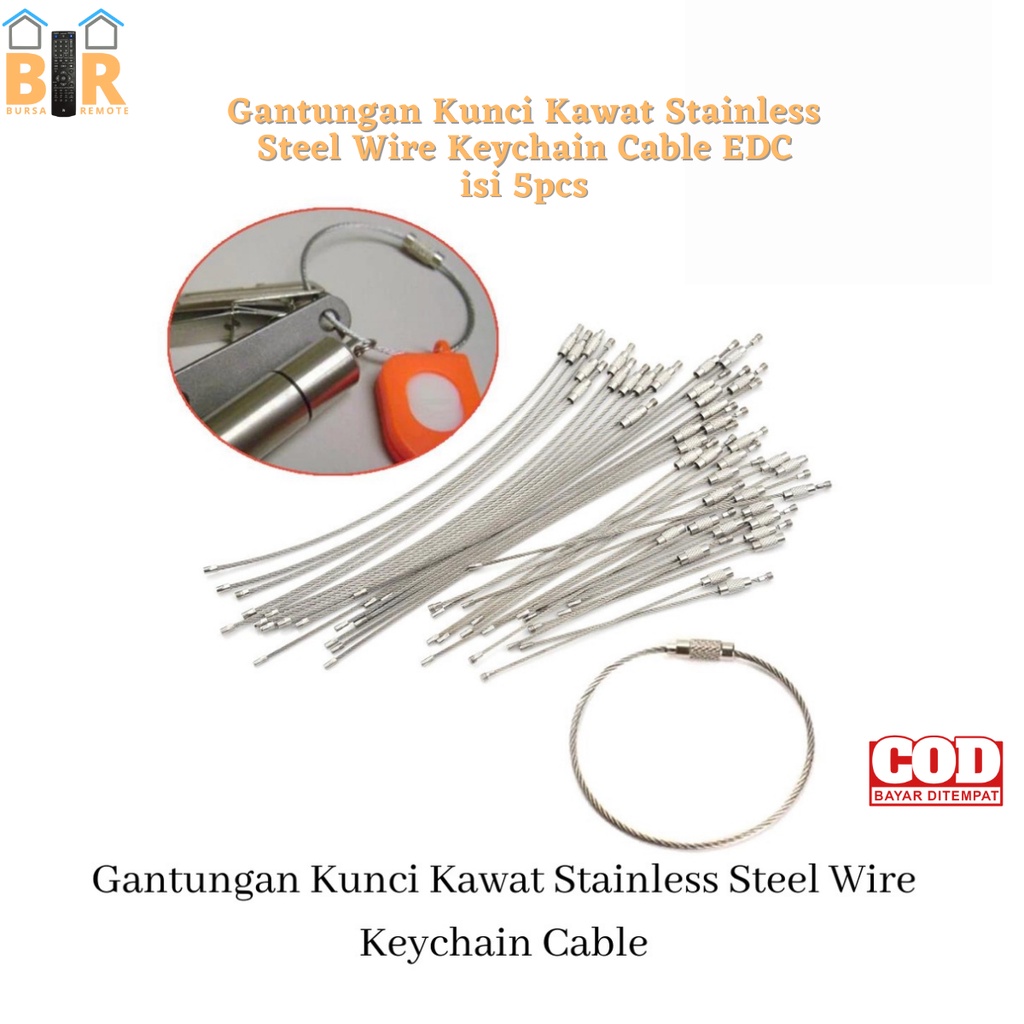 Gantungan Kunci Kawat Stainless Steel Wire Keychain Cable EDC