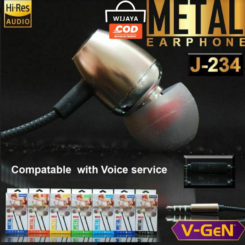 HEADSET BRAND J-234 METAL SUPER BASS ORIGINAL