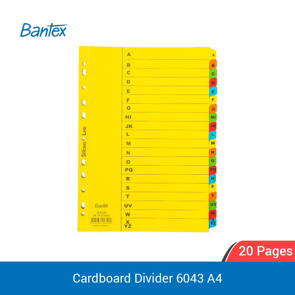 

Pembatas Kertas File Ordner Divider BANTEX A4 Abjad A-Z 6043