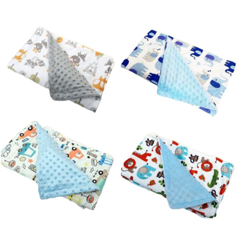 Selimut bayi double fleece bubble premium motif print