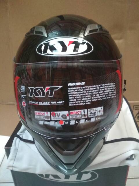 KYT FALCON FR SOLID hitam doff Visor Flat clear bening Original Ori