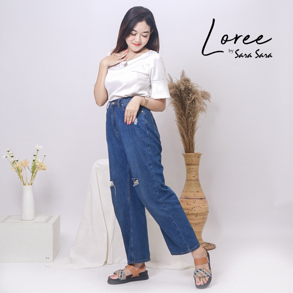 Sara Sara Loree Sandal Wanita Casual Sendal Tali Kekinian Motif Kepang Size 36-40