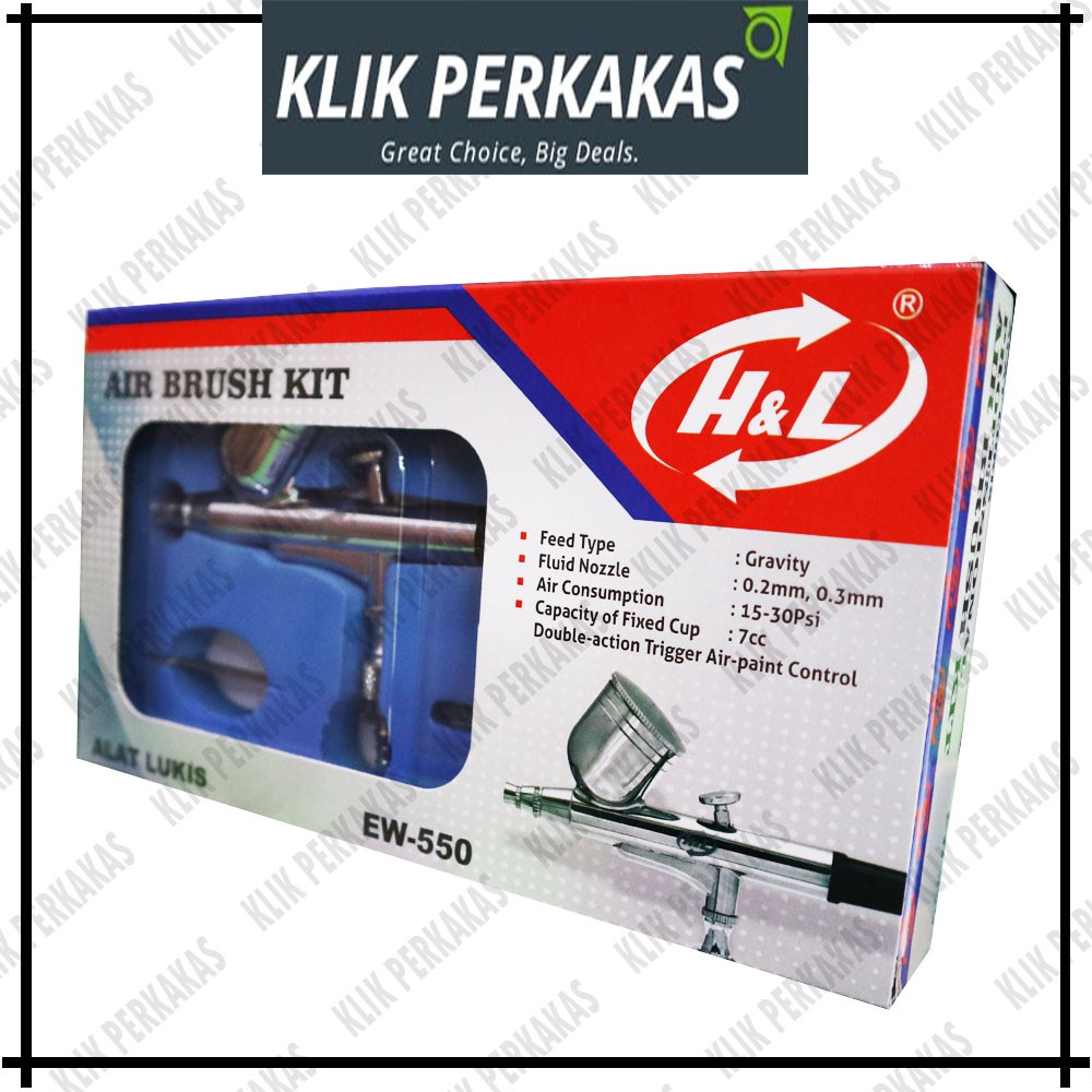 Air Brush Kit Pen Brush Spray Gun Lukis HnL EW 550