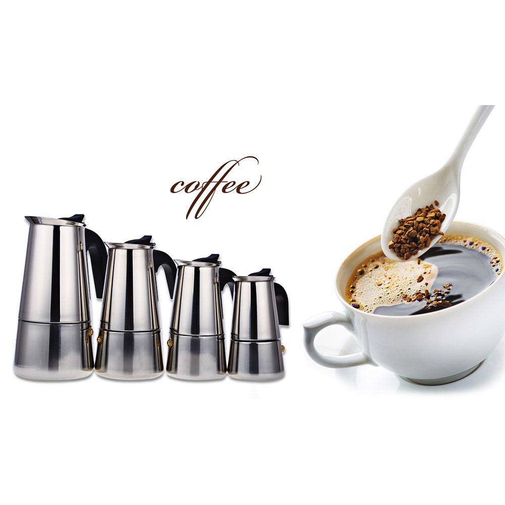 Grab medan OneTwoCups Espresso Coffee Maker Moka Pot Teko Stovetop Filter 300ml 6 Cup Z20