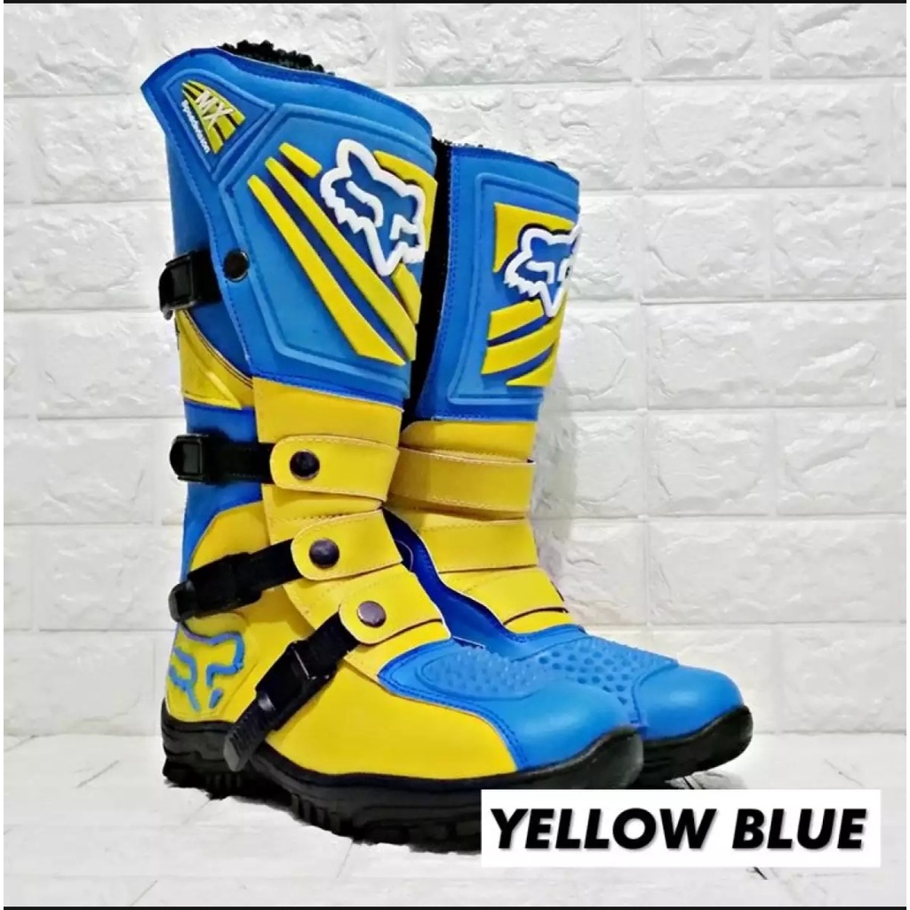 Sepatu Trail Cross Boot safety For Adventure sepatu touring  gunung YELOW BLUE