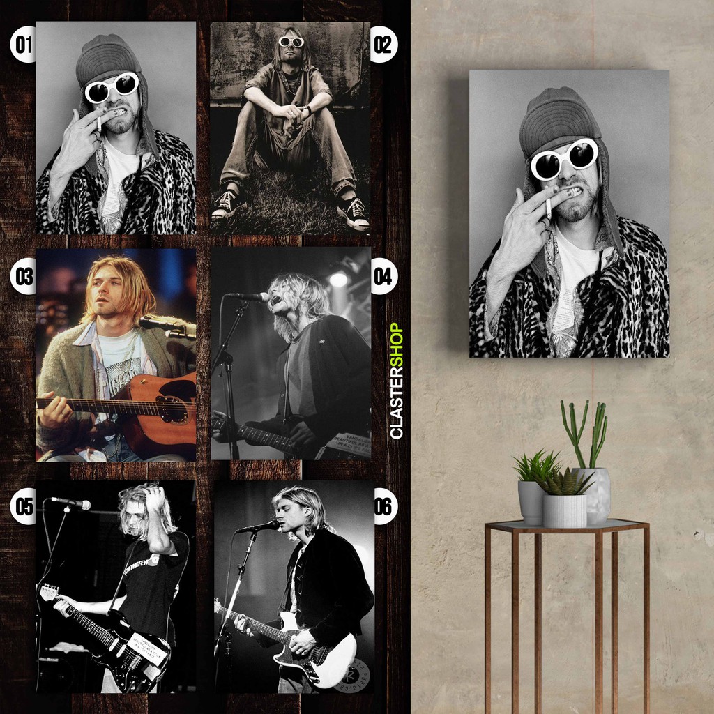 POSTER BAND NIRVANA KURT COBAIN /DEKORASI DINDING Poster Dinding Aesthetic Poster Aesthetic Poster M