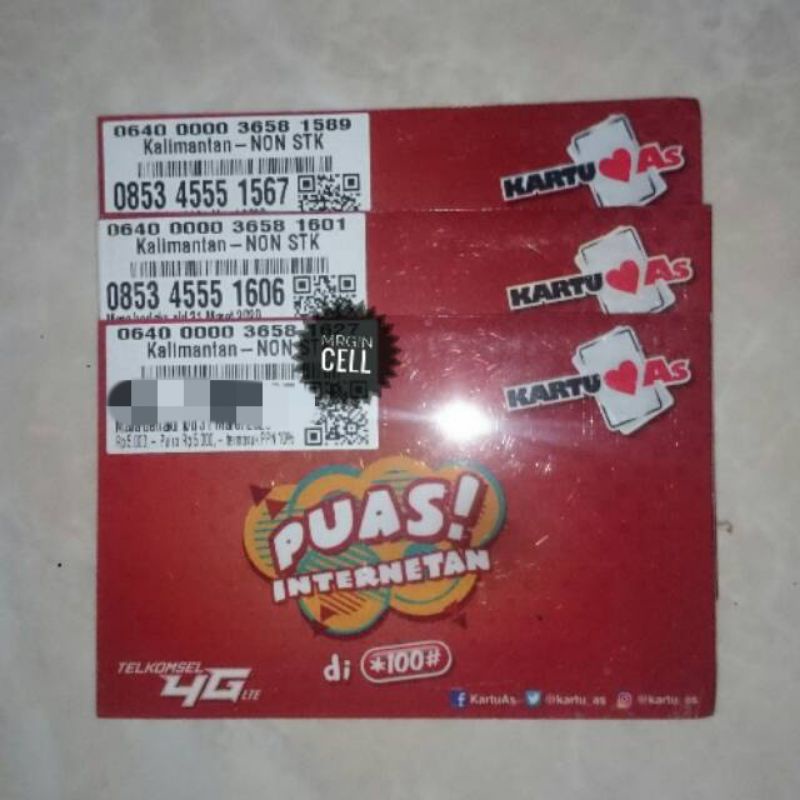 Nomor cantik telkomsel kartu AS 4555 ekor 1567 dan 1606