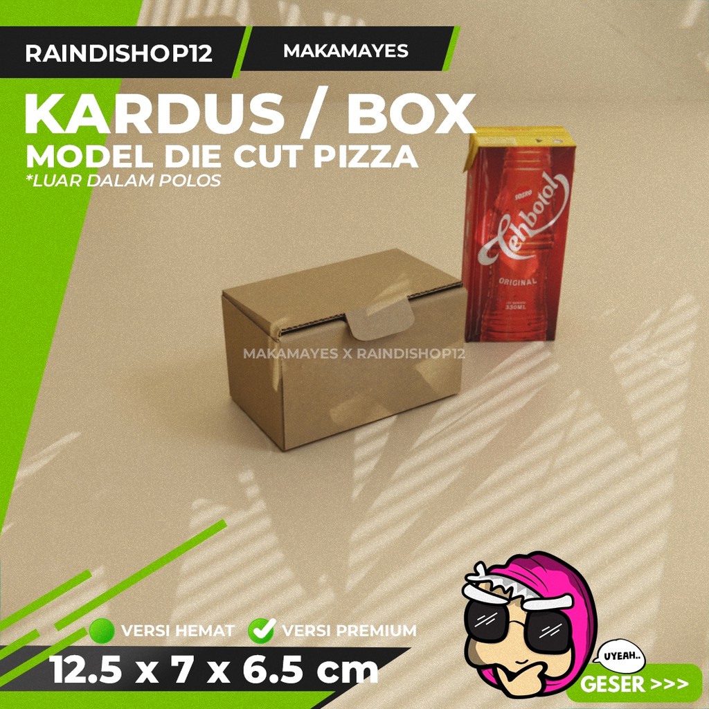 

(MIN 10 PCS) BOX 12.5 X 7 X 6.5 CM KARDUS DIE CUT PIZZA KEMASAN PACKAGING KADO