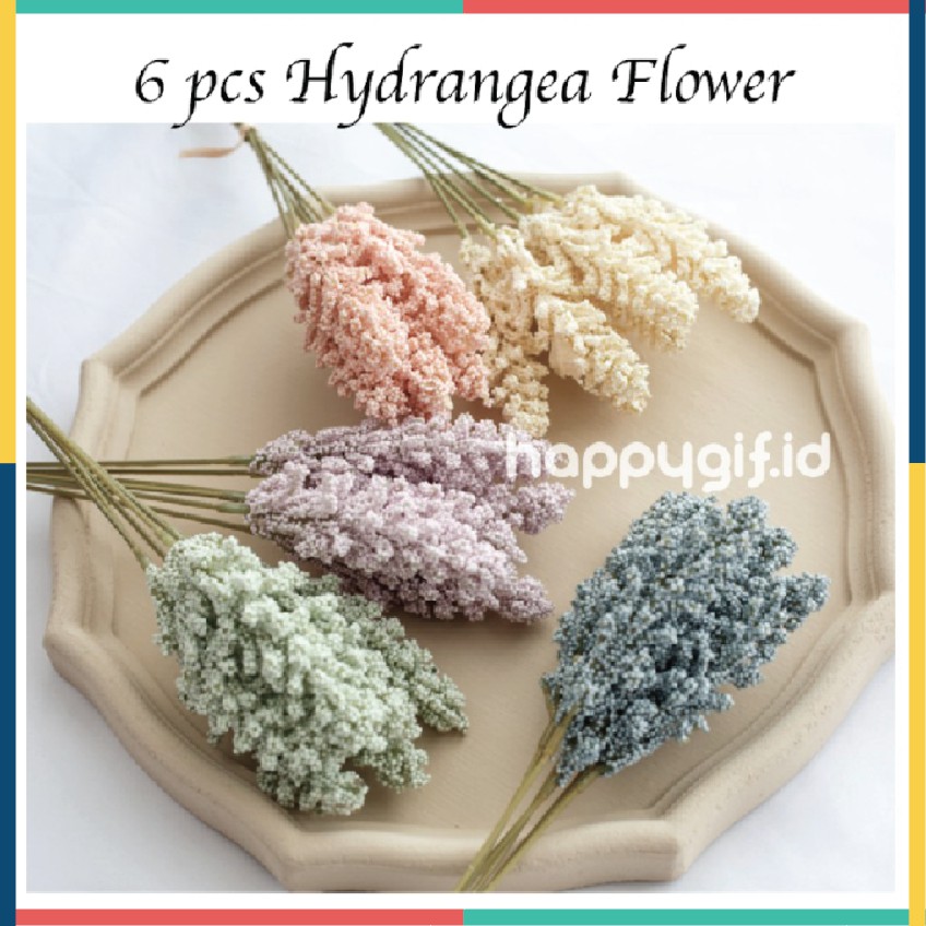 Buket Bunga Buatan Hydrangea Bahan Sutra untuk Hiasan Dekorasi