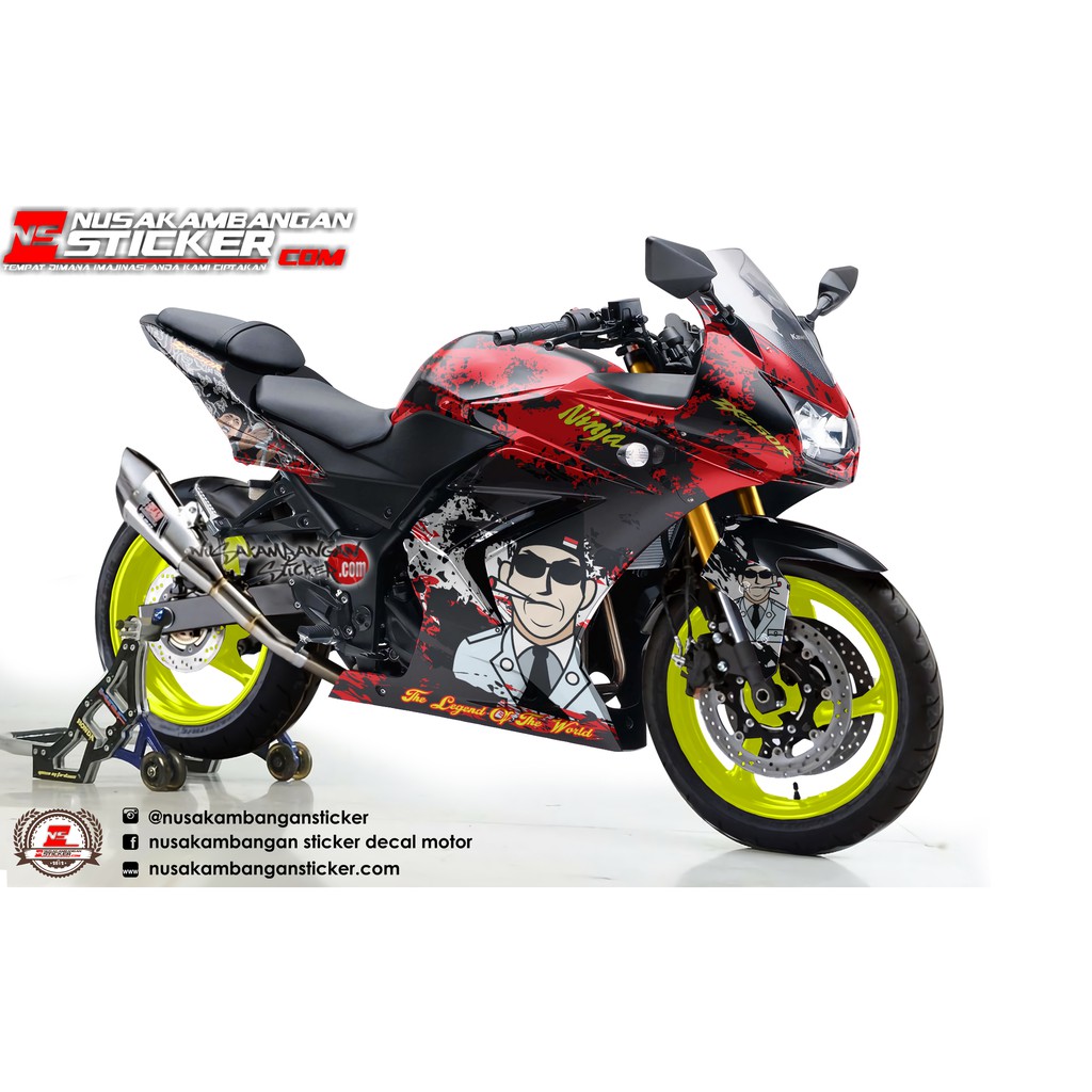 Decal Sticker Ninja 250 Karbu the legend of the world merah