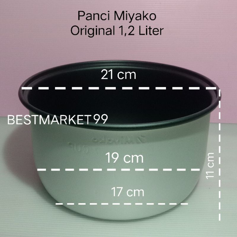 PANCI TEFLON MIYAKO 1,2 LITER ORIGINAL  LOGO MIYAKO GOOD QUALITY FREE PAKING DOBEL KARTON PLUS BUBLE...AMAN