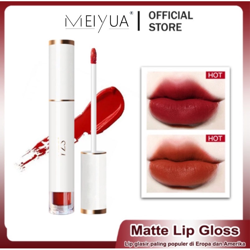 Penjualan panas asli baru Lip gloss MEIYUAN Yzs Bibir Glasir Cair Matte Lip Gloss Pelembab Berkilau Untuk Perawatan Bibir Montok Lasting Glossy Lipstik | PINK FLASH Lipgloss