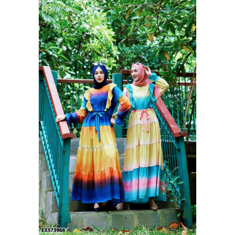 Dress pelangi Amelia woolpeach by Extu
