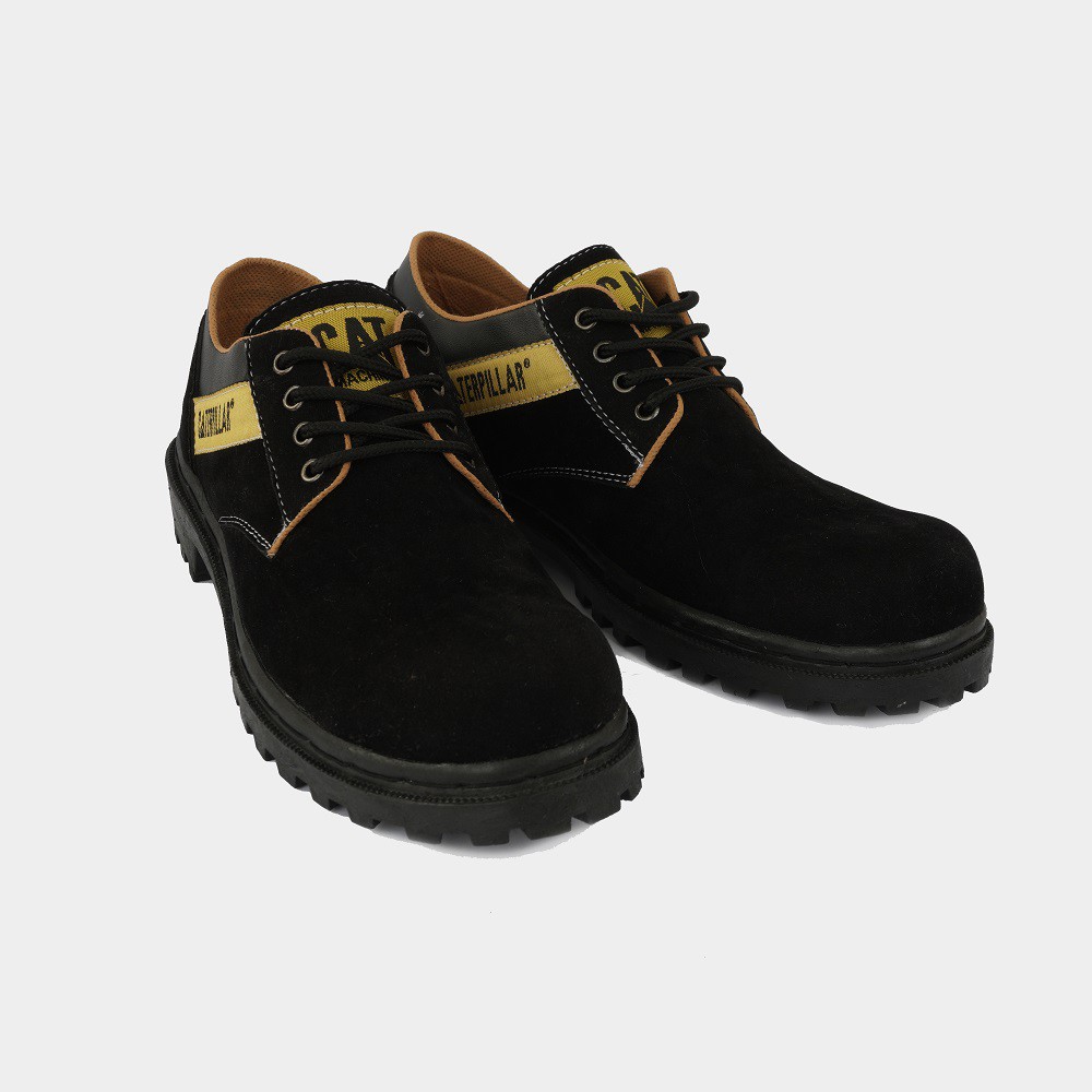 BIG SALE!! Sepatu Boots Septi Pria Caterpillar Sby Suede Hitam Low Ujung Besi Boot Safety Hiking