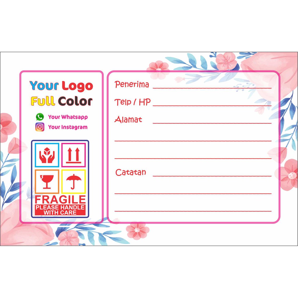 

Cetak Custom Label Pengiriman 16x10 cm Murah - HVS 100gr