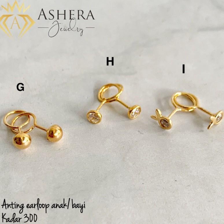 [KODE AQT7A] PERHIASAN EMAS ASLI ANTING TOGE LOOP END KADO LAHIRAN BULAT BAYI NEWBORN ANAK BALITA KA