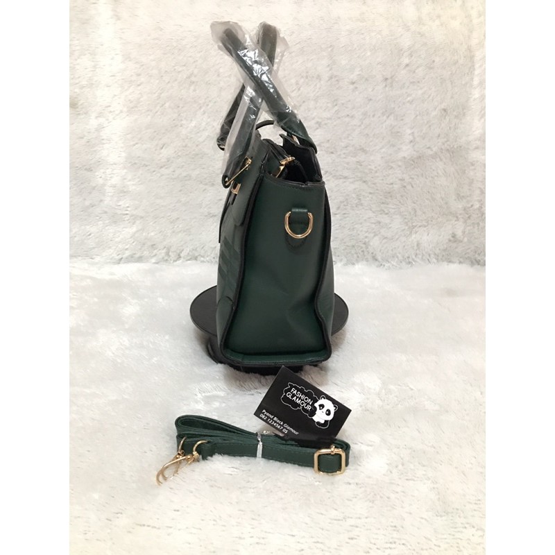 TAS IMPORT HAND BAG + SLING BAG WANITA KOREA TAS PESTA MEWAH ELEGANT GREEN 28CM x 21CM