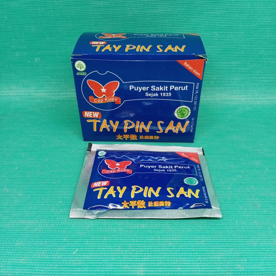 TAY PIN SAN Sachet - Puyer Sakit Perut Cap Kupu Herbal Nyeri Perut Taypinsan Serbuk