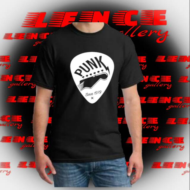 Kaos distro tshirt PUNK ROCK GITARIS t shirt pria trendy