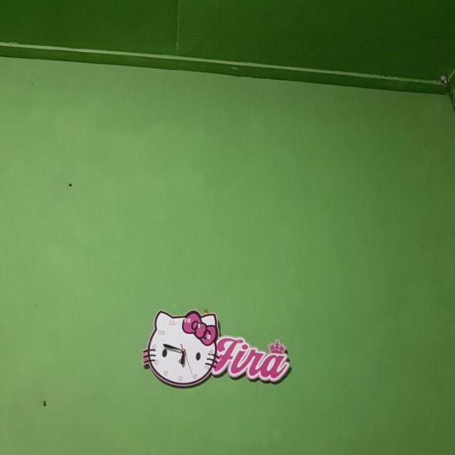 Jam Dinding Nama Karakter Kartun Hadiah Hello Kitty Gift Kado Custom Ulang Tahun Ultah Wisuda Lucu