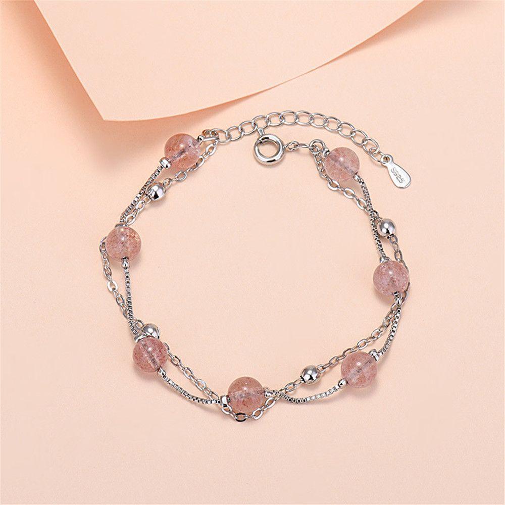 TOP Gelang Manik Keberuntungan Kesederhanaan Strawberry Kristal Dolphin Bangles Perhiasan