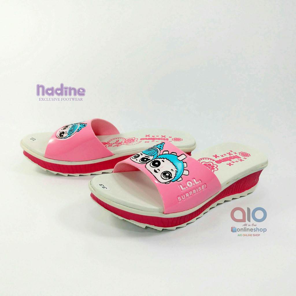 Nadine Sandal Selop Anak Wedges 31 - 35 LOL Hak 3 Cm Perempuan Casual Fashion N04