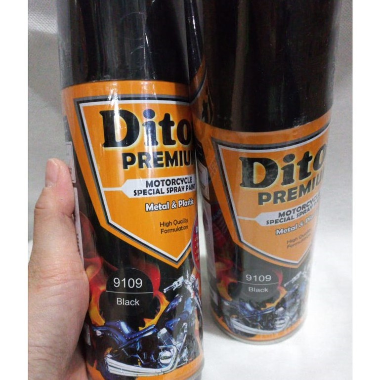 Pilok Pilox Cat Semprot DITON Premium 9109 Black / Hitam Mengkilap / Black Glossy (400cc / 400ml)