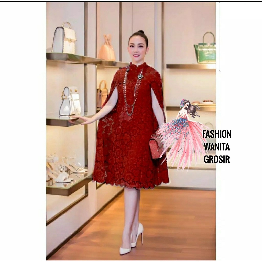 FWG - DRESS MARTHA / DRESS BRUKAT / DRESS WANITA / DRESS NATAL / PAKAIAN WANITA DRESS