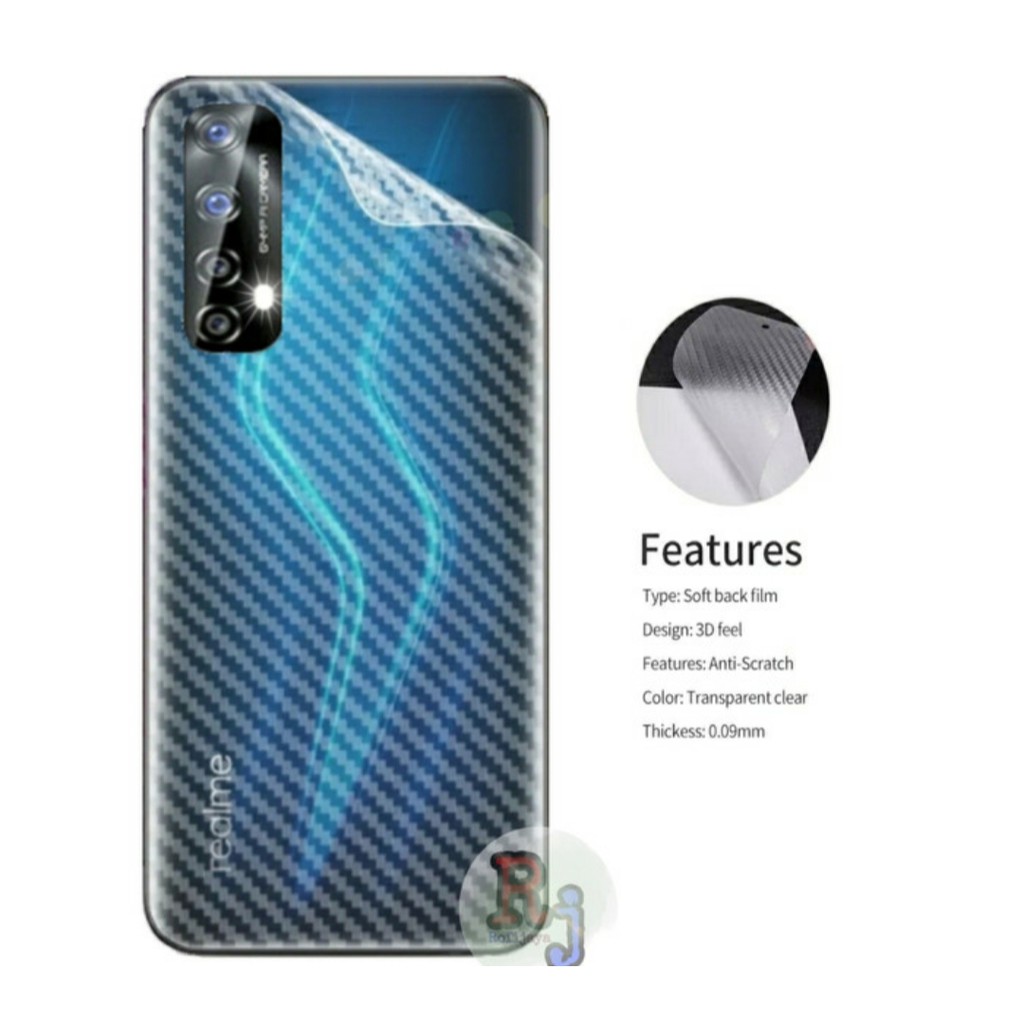 carbon fiber back screen guard antigores BELAKANG Realme 5 5i 6 7 PRO Narzo protector